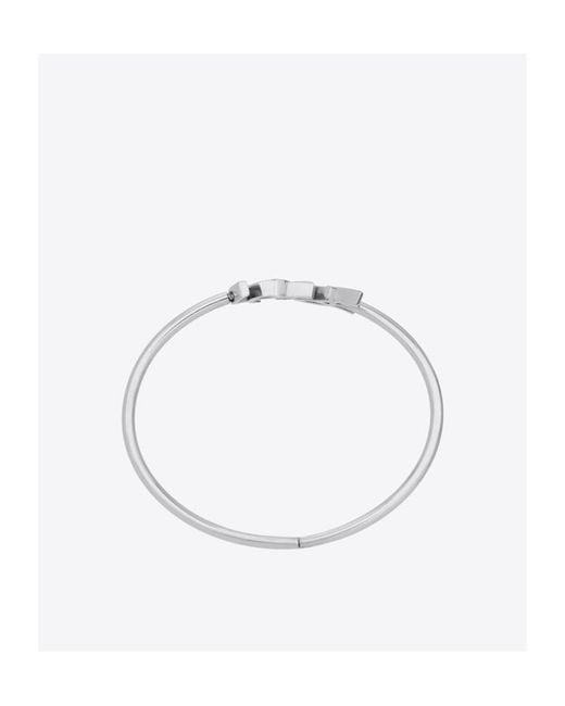 Saint Laurent White Cassandre Hinged Bangle