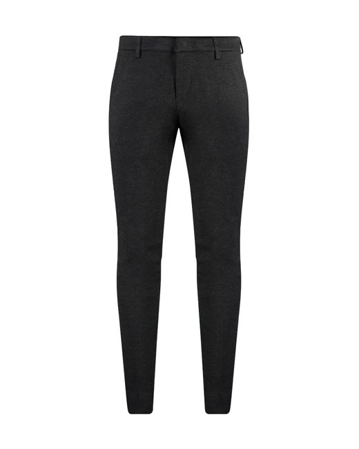Dondup Black Belt-Lined Casual Pants for men