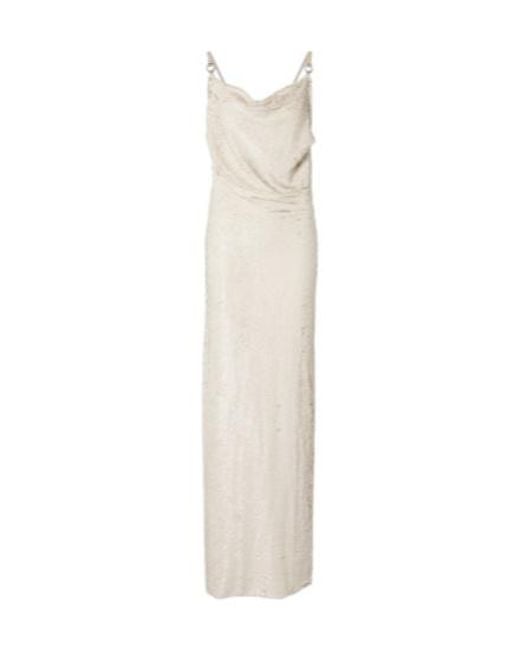Coperni White Draped Open-Back Sequined Maxi Dress