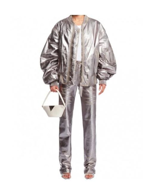 The Attico Multicolor The Leather Bomber Jacket