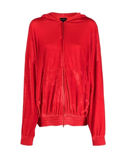Balenciaga Red Bb Paris Strass Hoodie