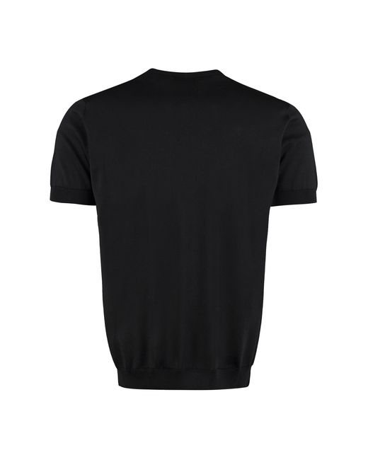 Giorgio Armani Black Crewneck Short-Sleeved Knit Jumper for men