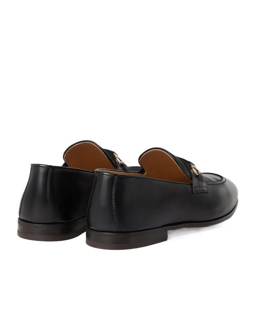 Brunello Cucinelli Black Leather Loafers for men