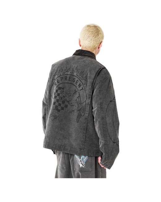 Represent Gray Solid Color Jacket for men
