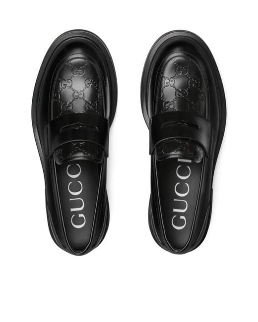 Gucci Black Loafer With Gg Detail for men