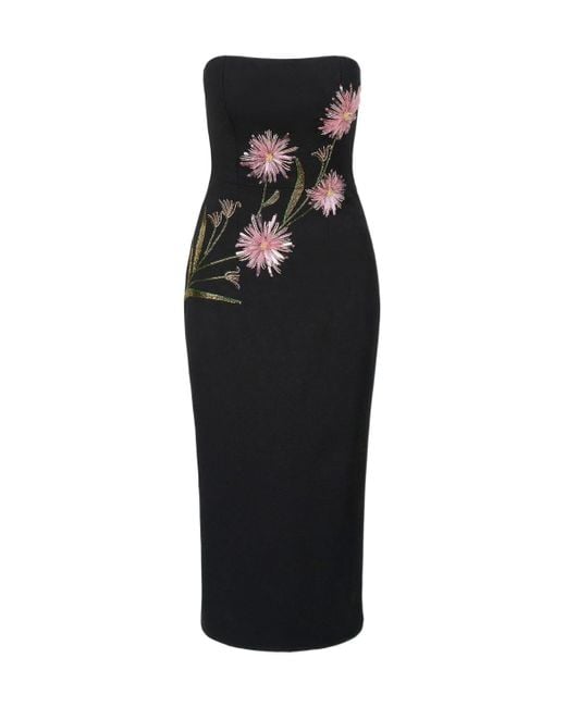 Staud Black Off-The-Shoulder Midi Dress