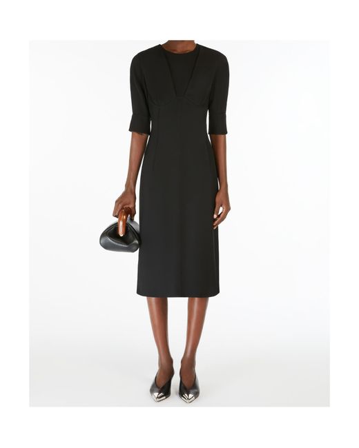 Sportmax Black Matte Satin Dress