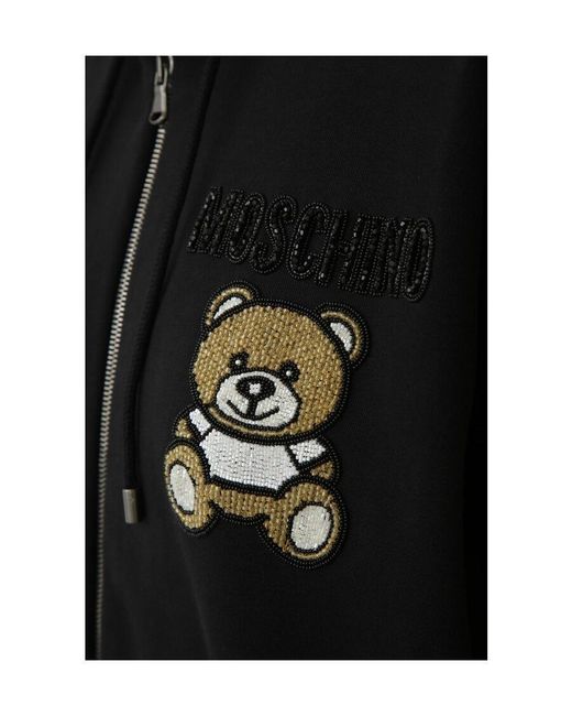 Moschino Black Beaded Teddy Bear Casual Jacket