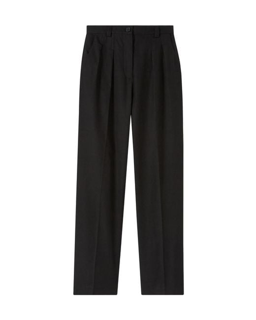 A.P.C. Black Tressie Button Detailed Straight Leg Trousers