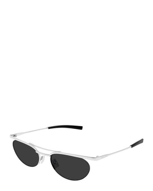 Saint Laurent White Round-Frame Sunglasses