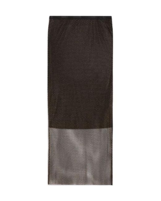 Sportmax Brown Embellished Mesh Skirt