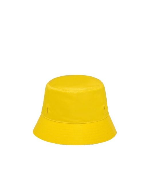 Prada Yellow Pouch Detailed Bucket Hat for men
