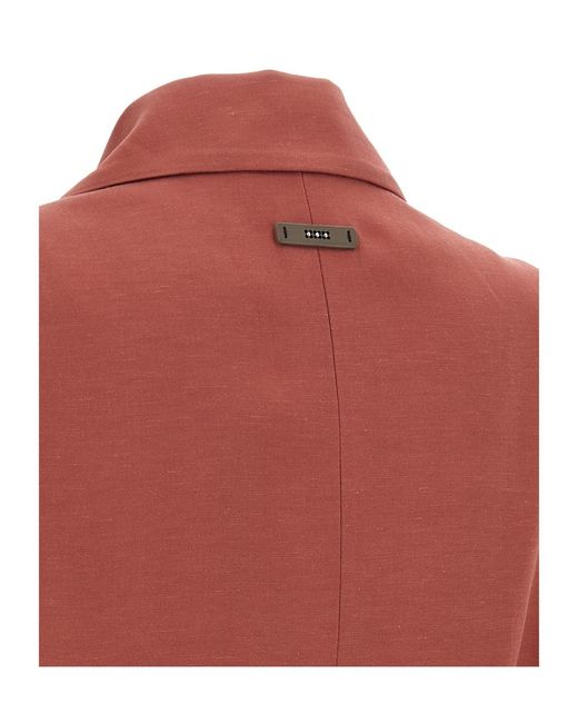 Peserico Red Belted Waist Sleeveless Vest
