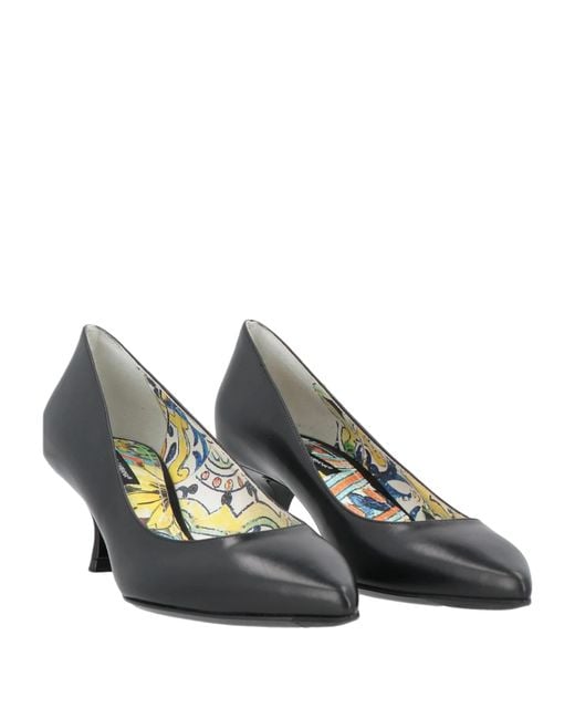 Dolce & Gabbana Black Pointed-Toe Leather High Heels