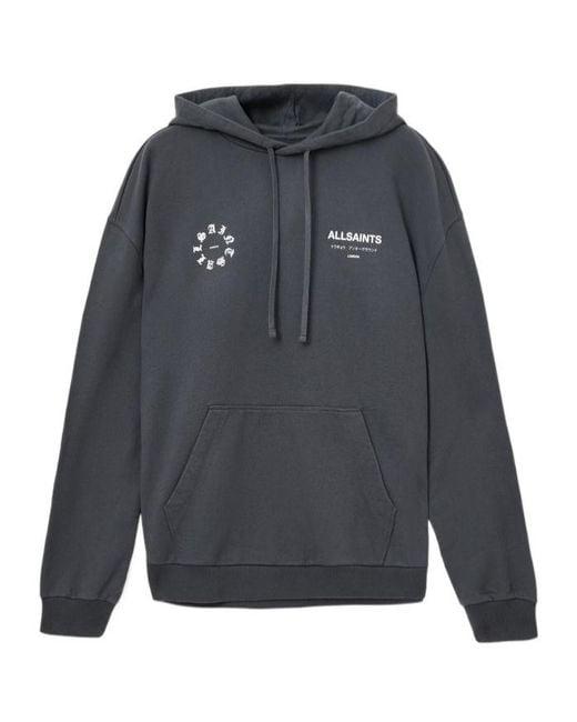 AllSaints Gray Kindred Graphic Hoodie for men