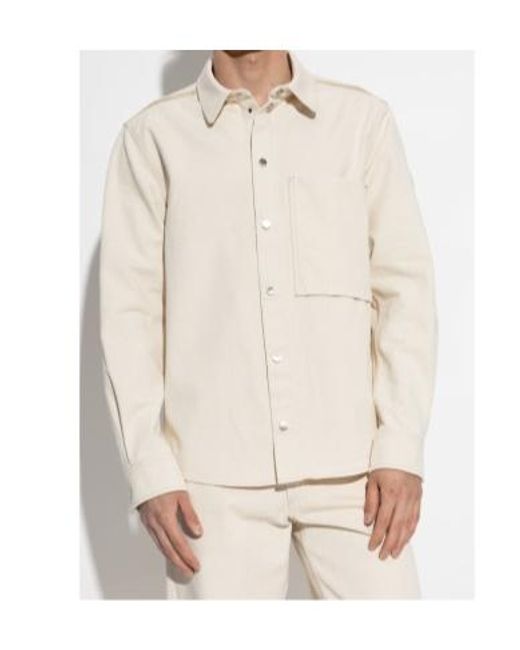 Moncler White Long-Sleeved Button-Up Shirt for men