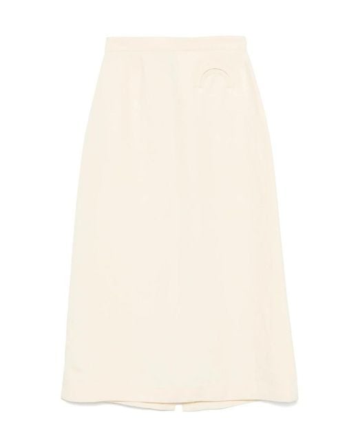 Blazé Milano Natural Blazé Milano Button Detailed Midi Skirt