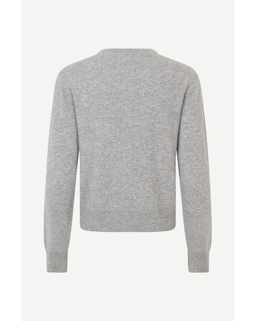 Samsøe & Samsøe Gray Long-Sleeved Knitted Cardigan