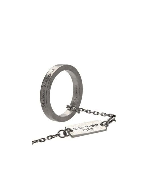Maison Margiela Metallic Ring-Pendant Detailed Necklace for men