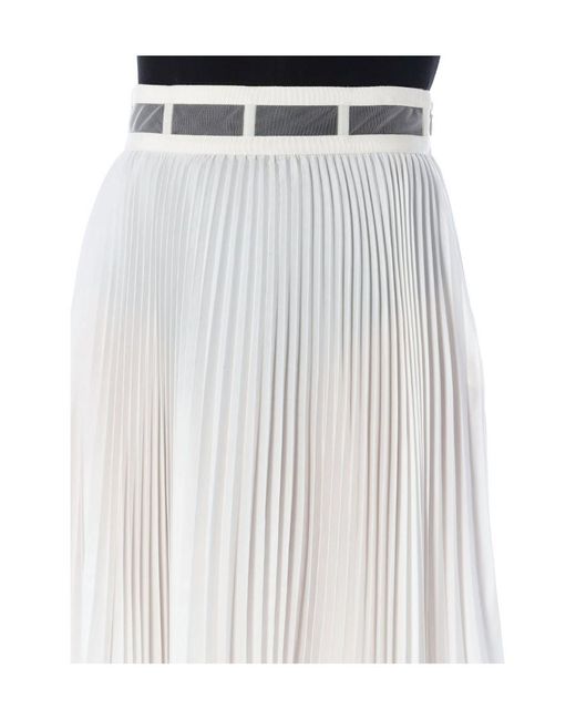Dior White Christian Pleated High Waist Midi Skirt