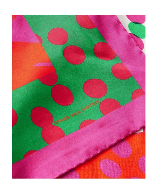 Dries Van Noten Red Printed Pareo