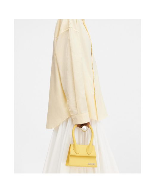 Jacquemus Yellow Le Chiquito Logo Lettering Mini Tote Bag