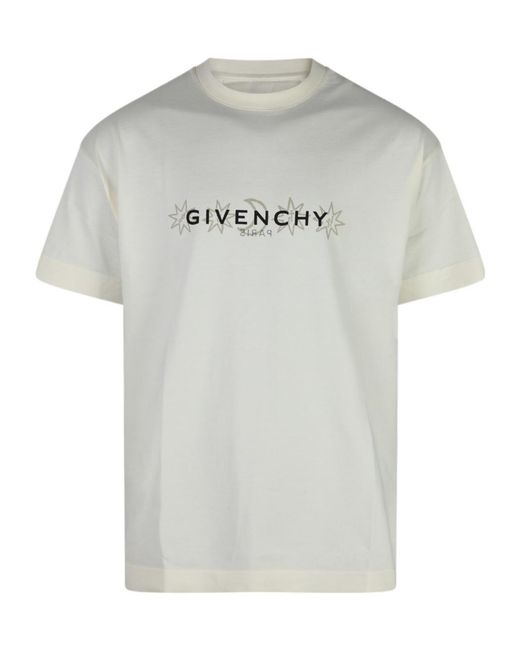 Givenchy Gray Logo Printed Crewneck T-Shirt for men