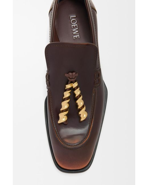 Loewe Brown Edge Tassel Slip-On Loafers