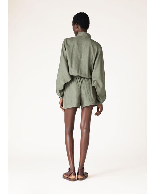 Loro Piana Green Rose Long-Sleeved Jumpsuit