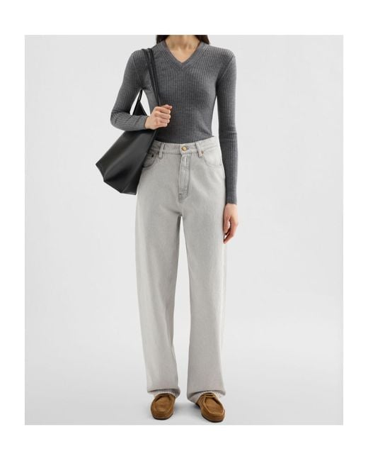 Jil Sander Gray Loose Denim Trousers