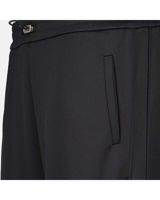 Fendi Black Wide-Leg Drawstring Track Trousers for men