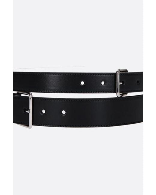 McQueen White Double Buckle Belt