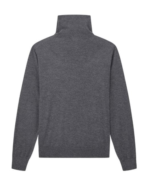 Giorgio Armani Gray Sweater Regular Fit Plain Knit Cashmere for men