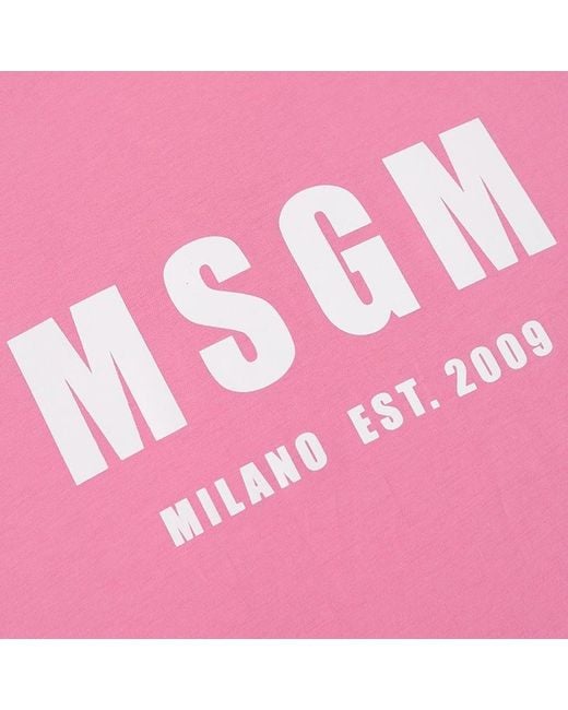 MSGM Pink Logo Leisure T-Shirt