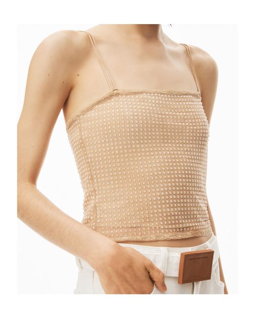 Alexander Wang Natural Crystal-Embellished Top