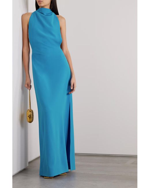 Proenza Schouler Blue Backless Pleated Dress
