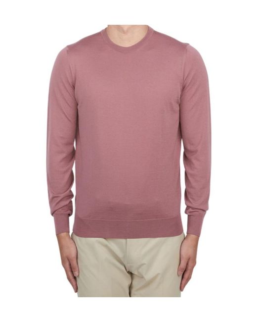Drumohr Pink Long-Sleeved Pullover for men