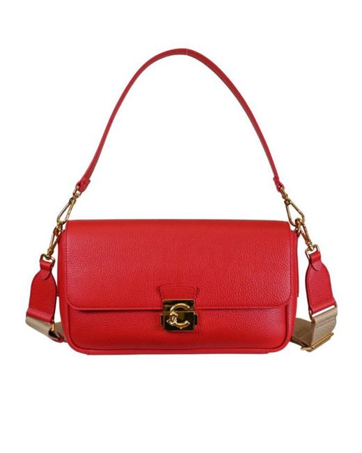 Coccinelle Red C-Me Lock Large Shoulder Bag