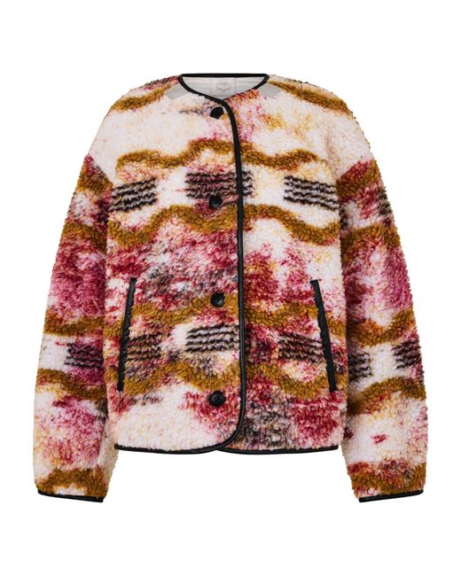 Isabel Marant Red Patterned Fleece Jacket