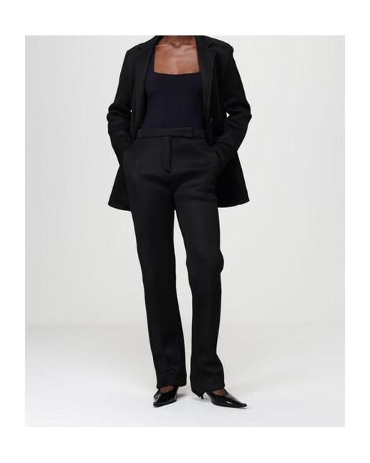 Max Mara Black Pressed Crease Tailored Pants