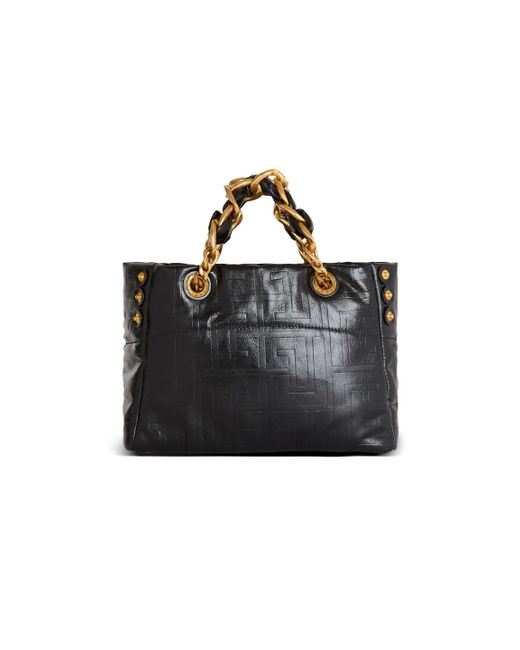 Balmain Black Logo Lettering 1945 Soft Tote Bag