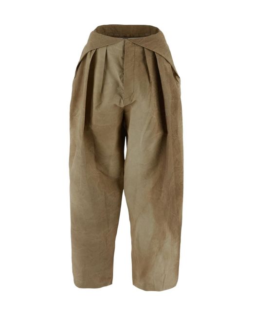 Uma Wang Green Pleated Casual Pants