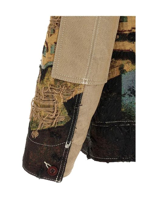 Junya Watanabe Multicolor Jacquard Frayed Jacket for men