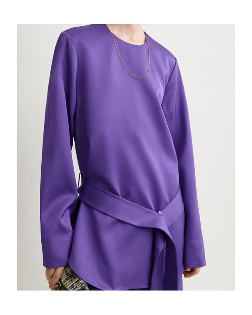 Totême Purple Belted Satin Tunic