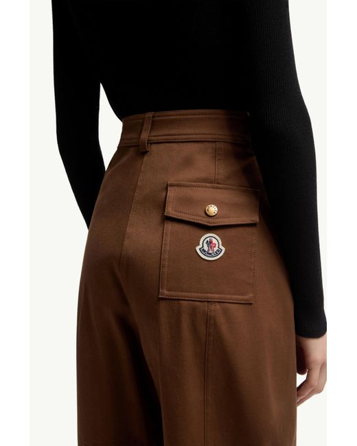 Moncler Brown Straight Leg Cotton Gabardine Pants