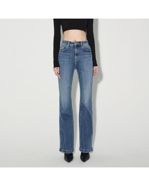 LIU REGALI Blue Straight Zipper Jeans
