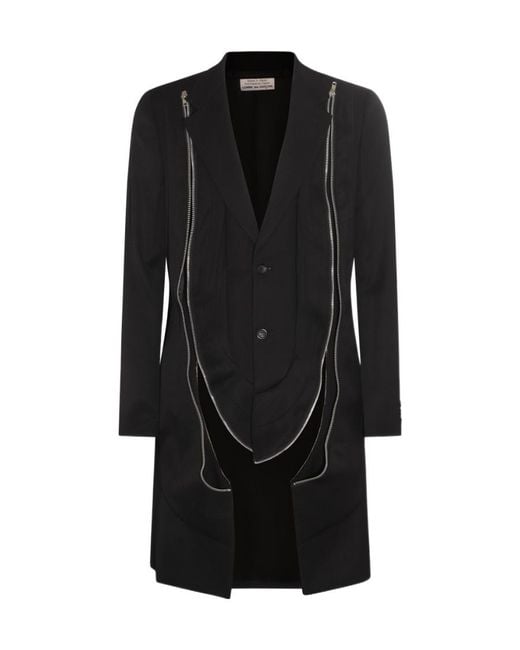 Comme des Garçons Black Comme Des Garçons Homme Plus Layered Zip Detail Coat for men