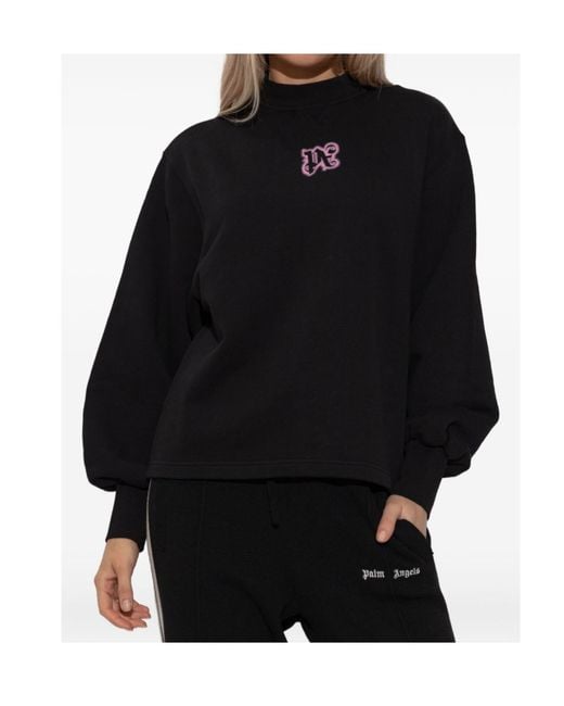 Palm Angels Black Logo Printed Sweatshirt