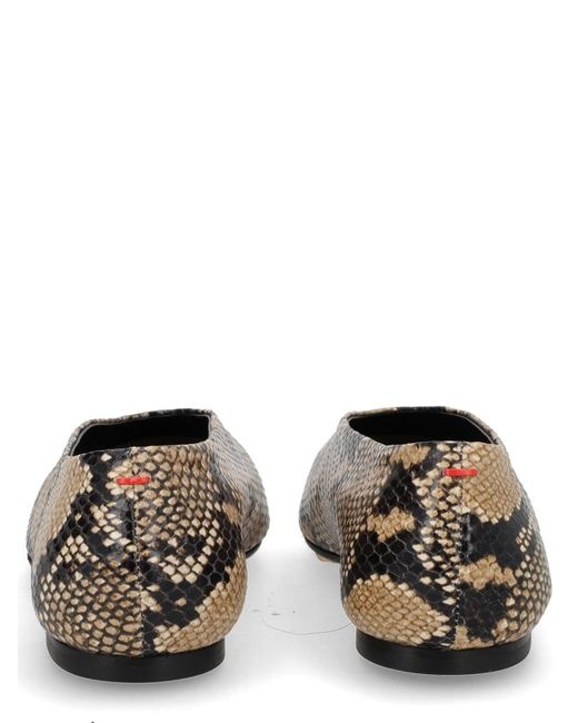 Aeyde Brown Betty Printed Ballerina Shoes