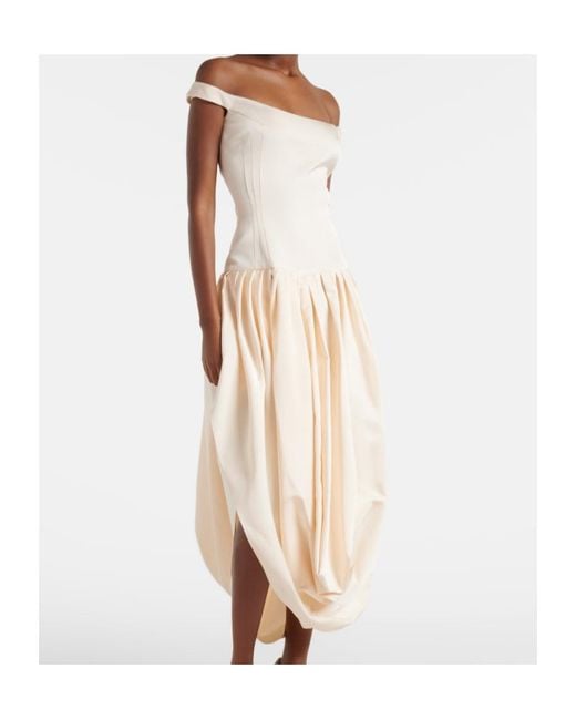 Magda Butrym White Off-Shoulder Cotton And Silk Maxi Dress